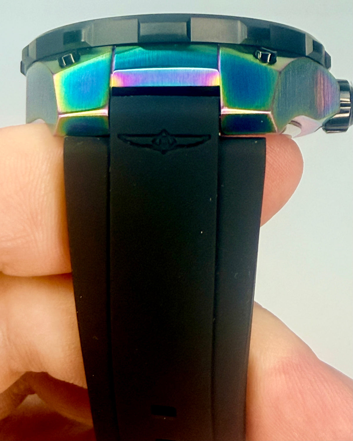 39901 Invicta Aviator Ascend Men's Watch 50mm Iridescent Steel Case Black Strap