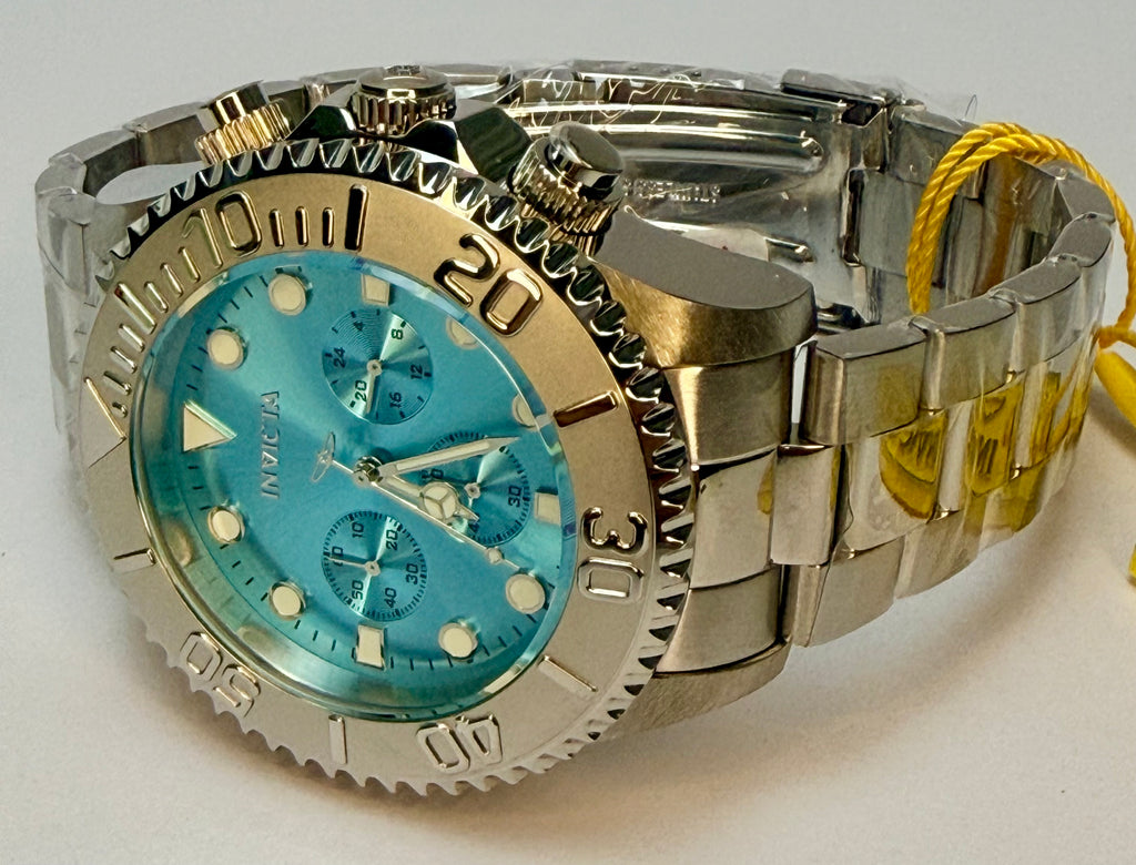 49213 Invicta Grand Diver Stenoz Chronograph 47mm Stainless Light Blue Dial 200M