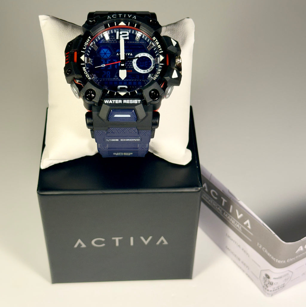 ACW8070-005 Activa X Tenon Mens Digital Black Dial Poly Strap Sport Watch 48mm