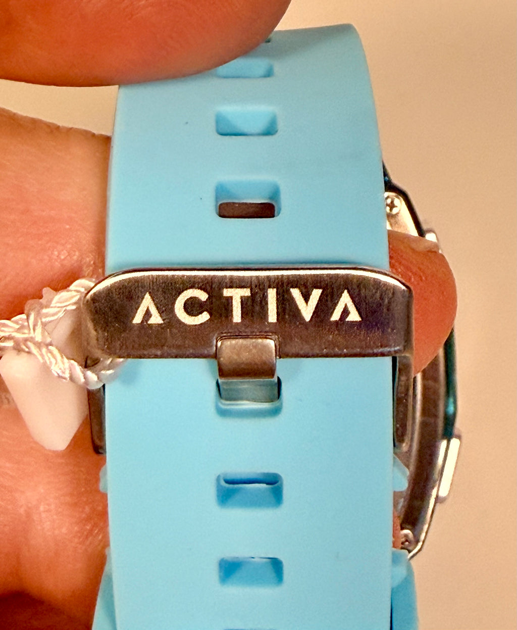 ACW8130-002 Activa by Invicta Digital Light Blue Poly Strap Mens Watch 46 mm NIB clasp