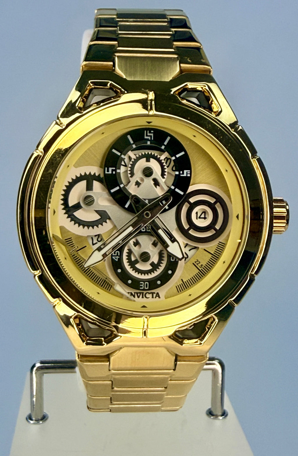 79012 Invicta S1 Rally Syncor 44mm Black Dial Stainless Steel Silicone Watch