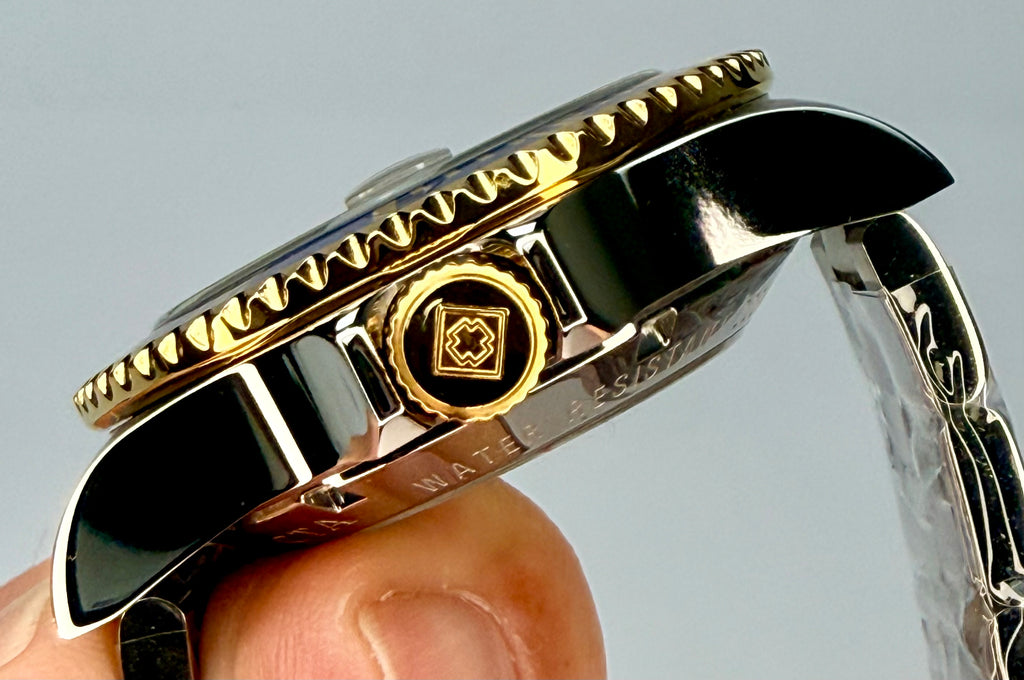 8928OB Mens Pro Diver Automatic Blue Dial Gold Tone Two Tone NH35A 40mm Watch