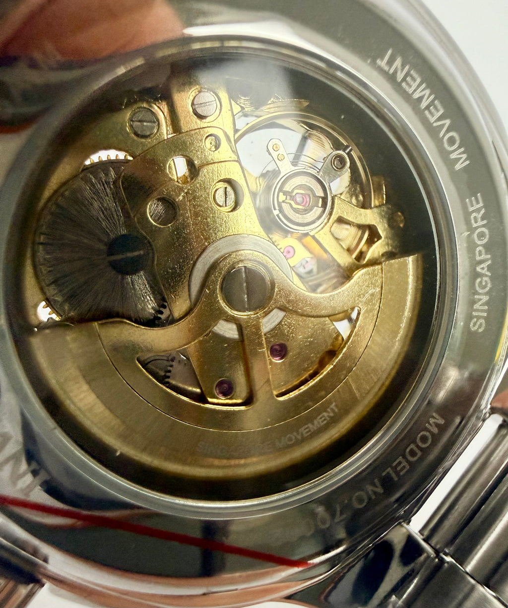 70002 Mens Watch 44mm Silver Gold Skeleton Dial Automatic In Special Case