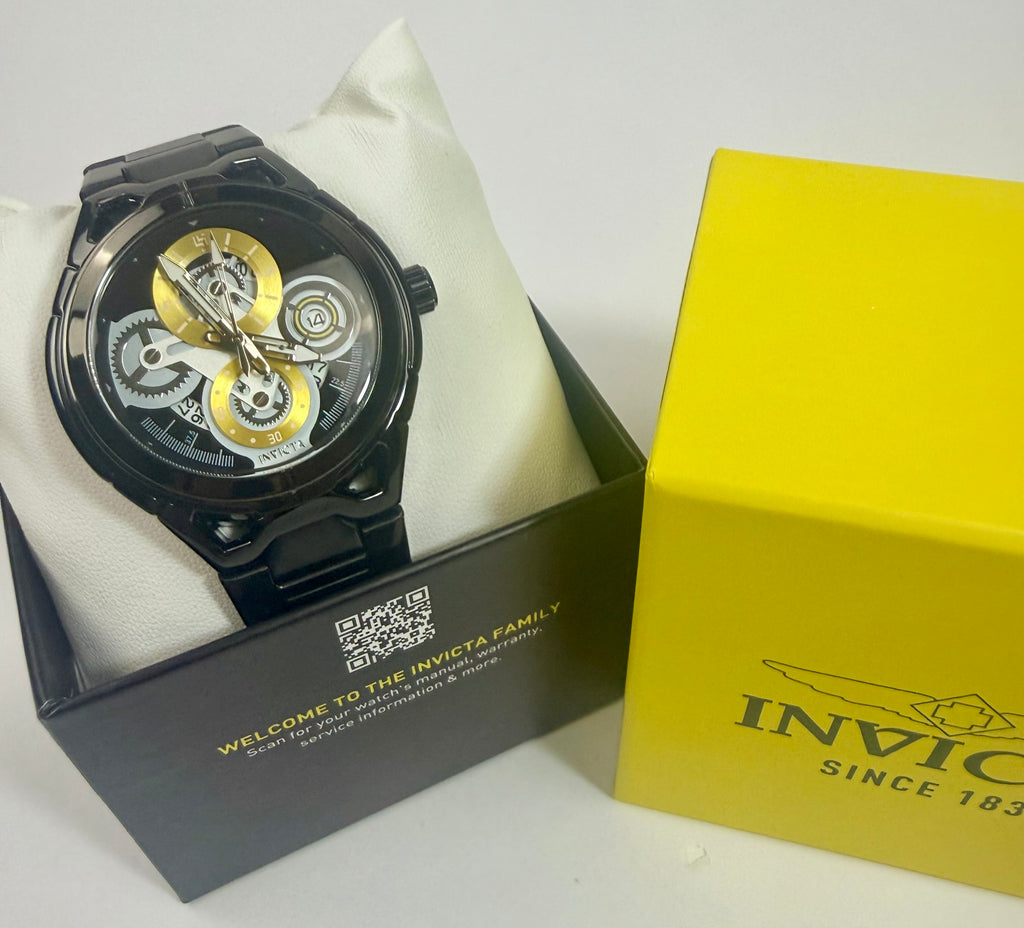 Invicta 79009 S1 Rally Syncor 44mm Black Dial Stainless Steel Silicone Watch