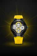 Activa Drift X Watch with a yellow and black strap on a light gray background