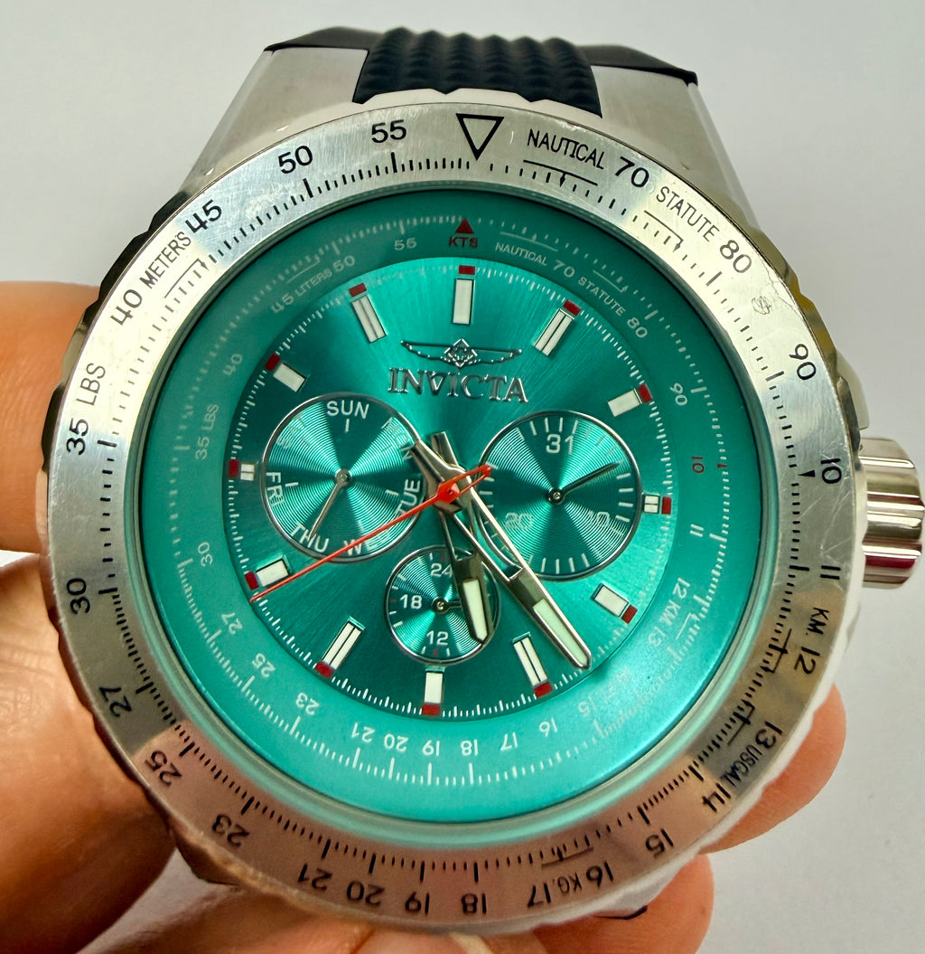 50963 Invicta Aviator Skyshock Mens Blue Dial  Watch 50mm in Special Case 100m WR