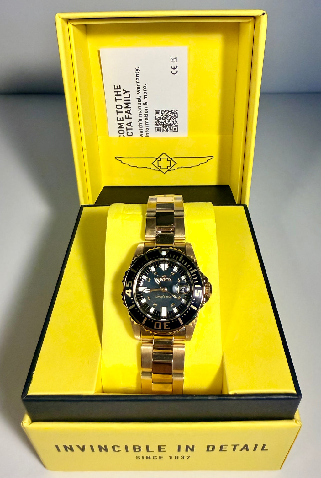 Invicta Pro Diver Swiss Ronda 585 Caliber Women's Watch w/ Mother of Pearl Dial - 30mm, Gold (ZG-2962) in display box