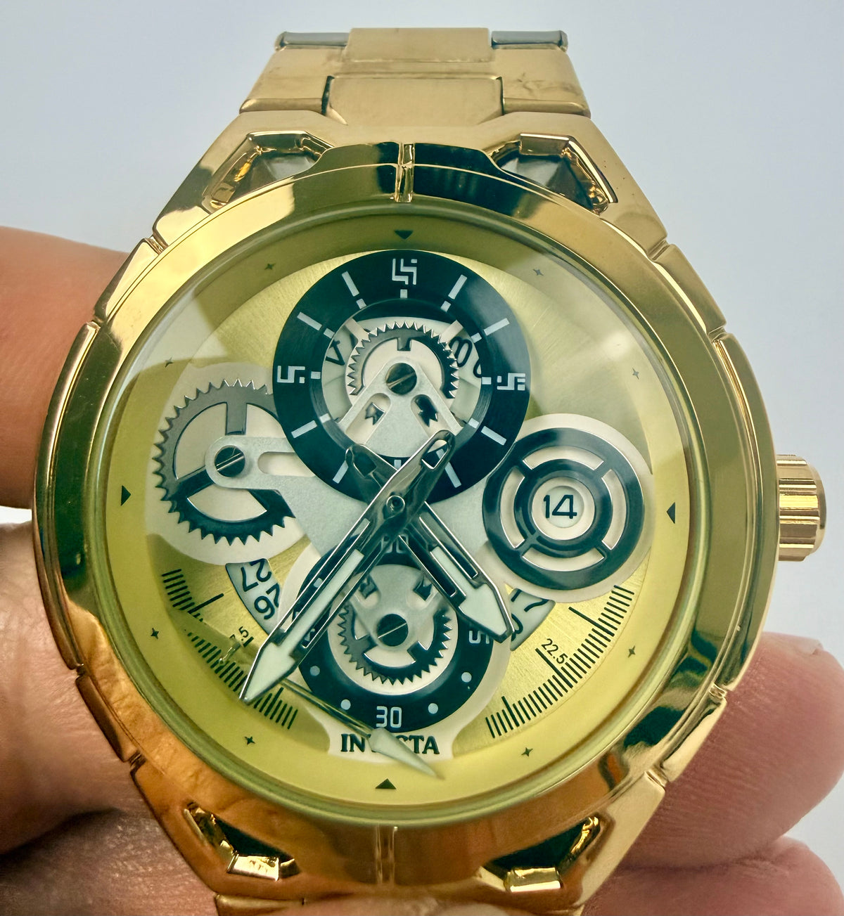 79012 Invicta S1 Rally Syncor 44mm Black Dial Stainless Steel Silicone Watch