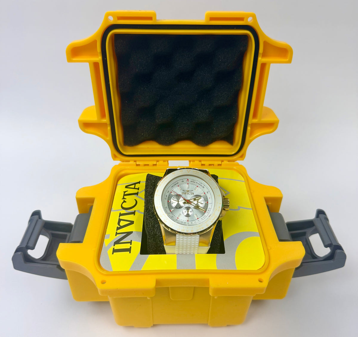 50101 Invicta Aviator Skyshock Men's Watch 50mm White Dial Stainless Steel Chronograph