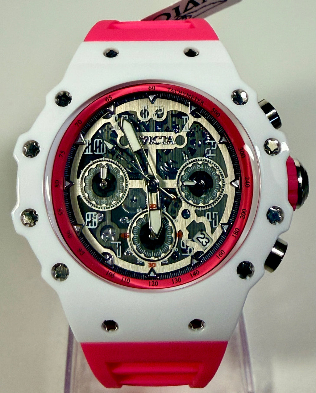Invicta Racing Apexium Unisex Watch - 41mm, Pink (69620) close up