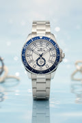 Invicta Mens Pro Diver Silver watch with blue accents on a white background