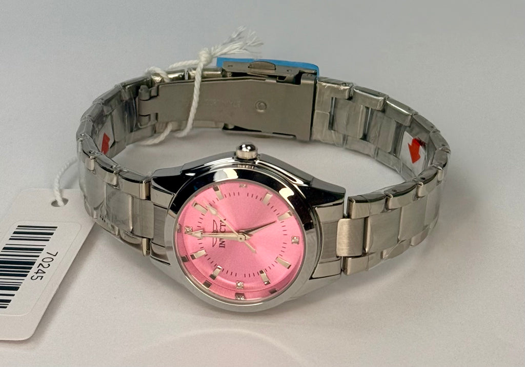 070245 Women's Celestial 24mm Pink Dial Stainless Steel Bracelet Timepiece