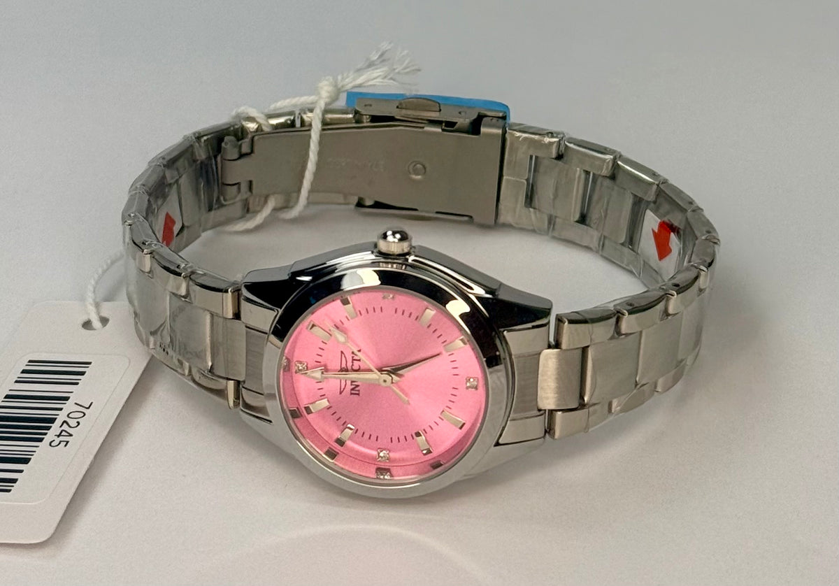 070245 Women's Celestial 24mm Pink Dial Stainless Steel Bracelet Timepiece