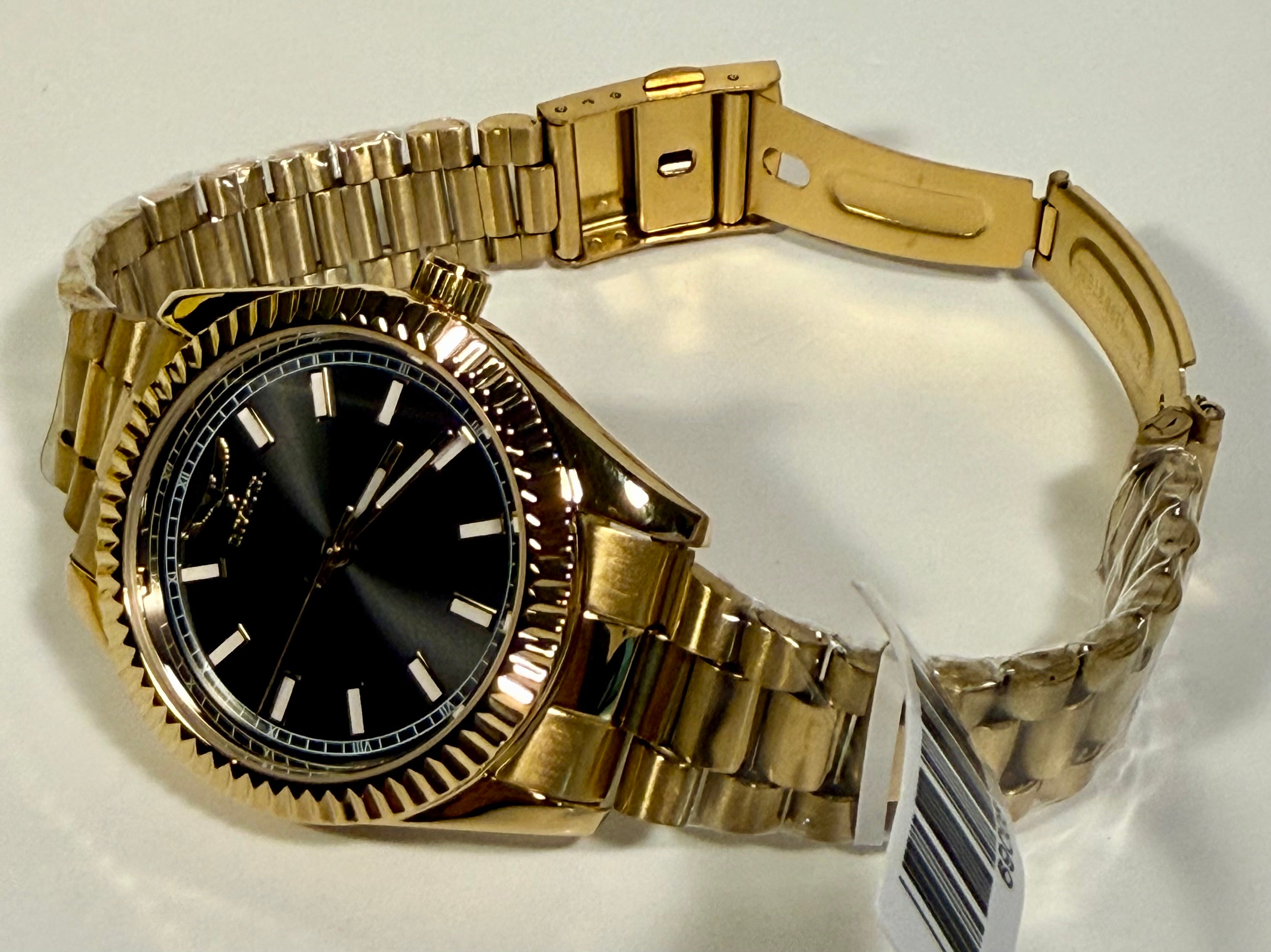 69006 Invicta Specialty I Black Dial Yellow Gold Tone 40mm Stainless Mens Watch with open clasp