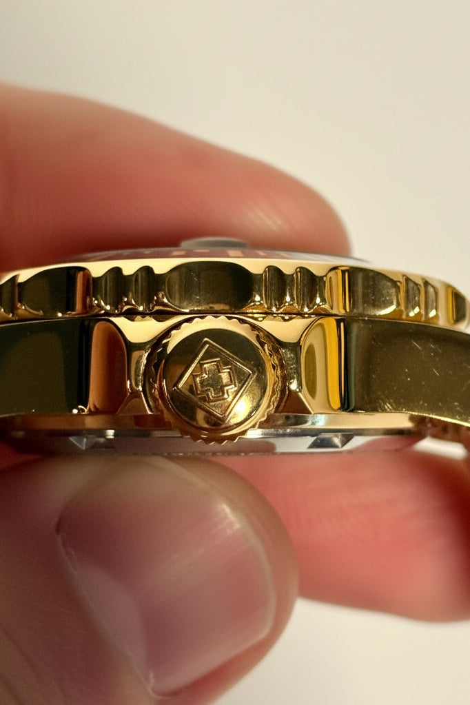 ZG-2962 Invicta Pro Diver Swiss Ronda 585 Caliber MOP Dial Gold 30mm Watch