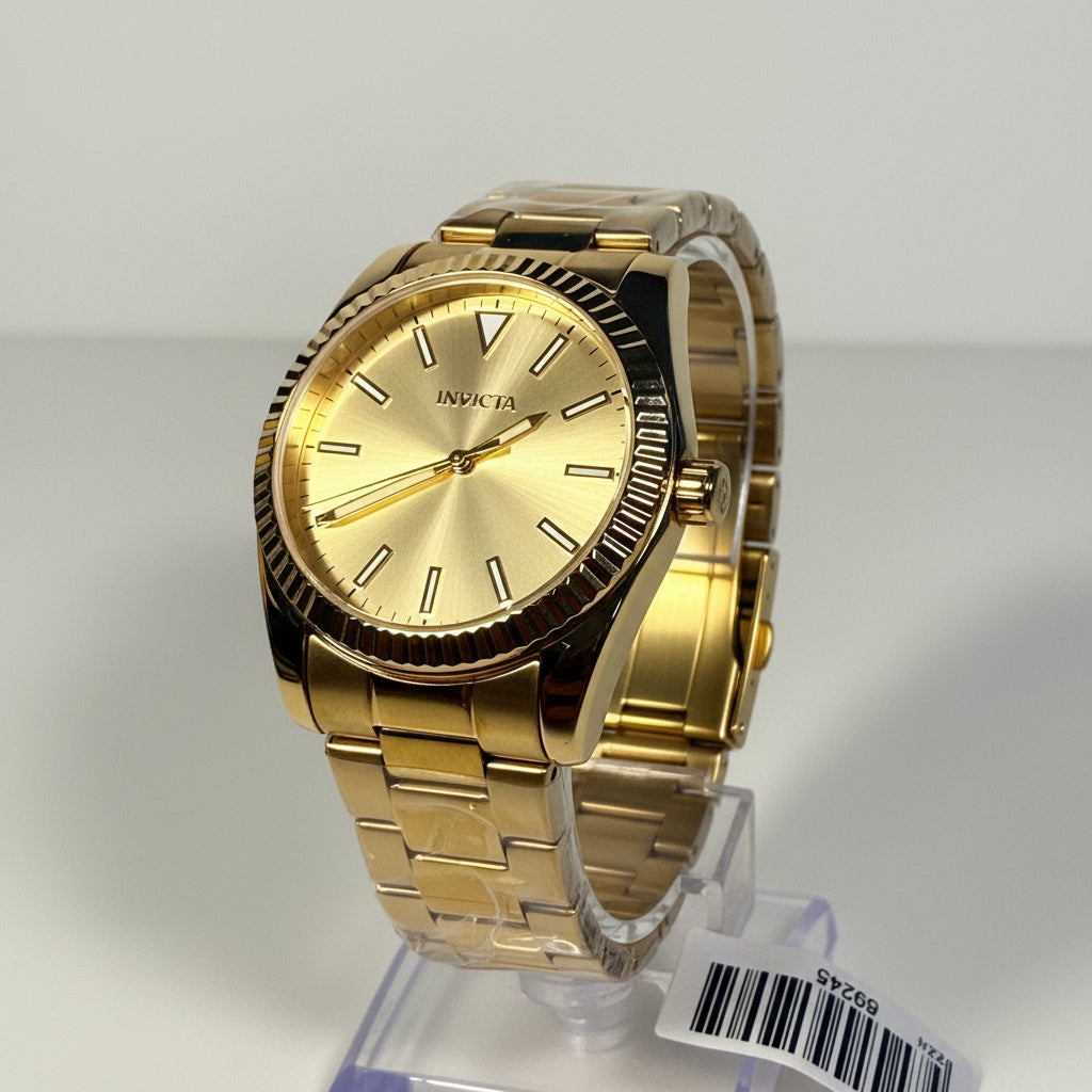 Invicta Celestial Langdon Mens 40mm gold tone on pedestal