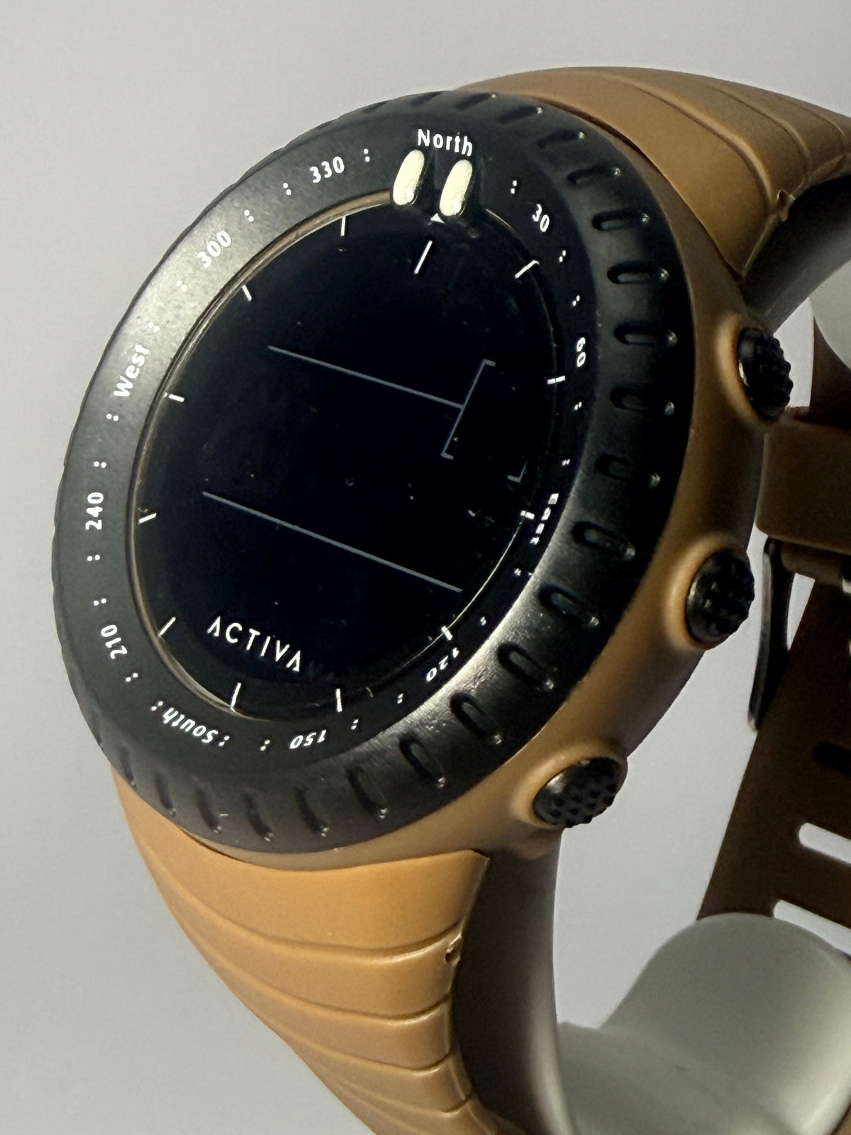 ACW1237-003 Digital Mens 53mm Tan Resin Chronograph Sport Watch
