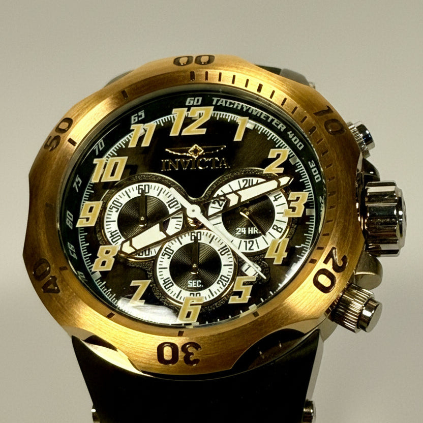 Invicta Men's Venom Hydra 52mm Quartz Green Dial Silicone Strap Watch 50509 close up