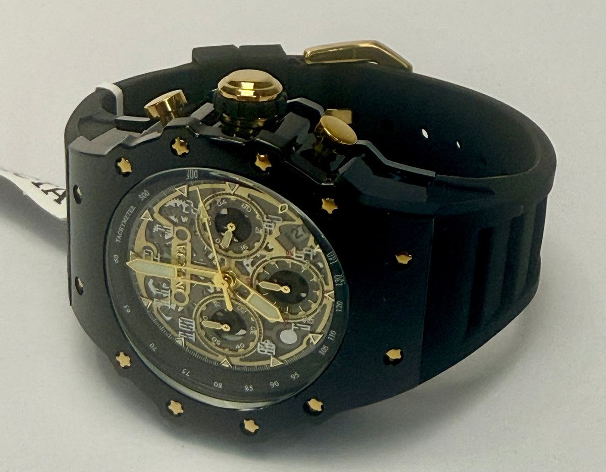 69650 Invicta Racing Vaulthan Black Chronograph Silicone Band 43.5mm