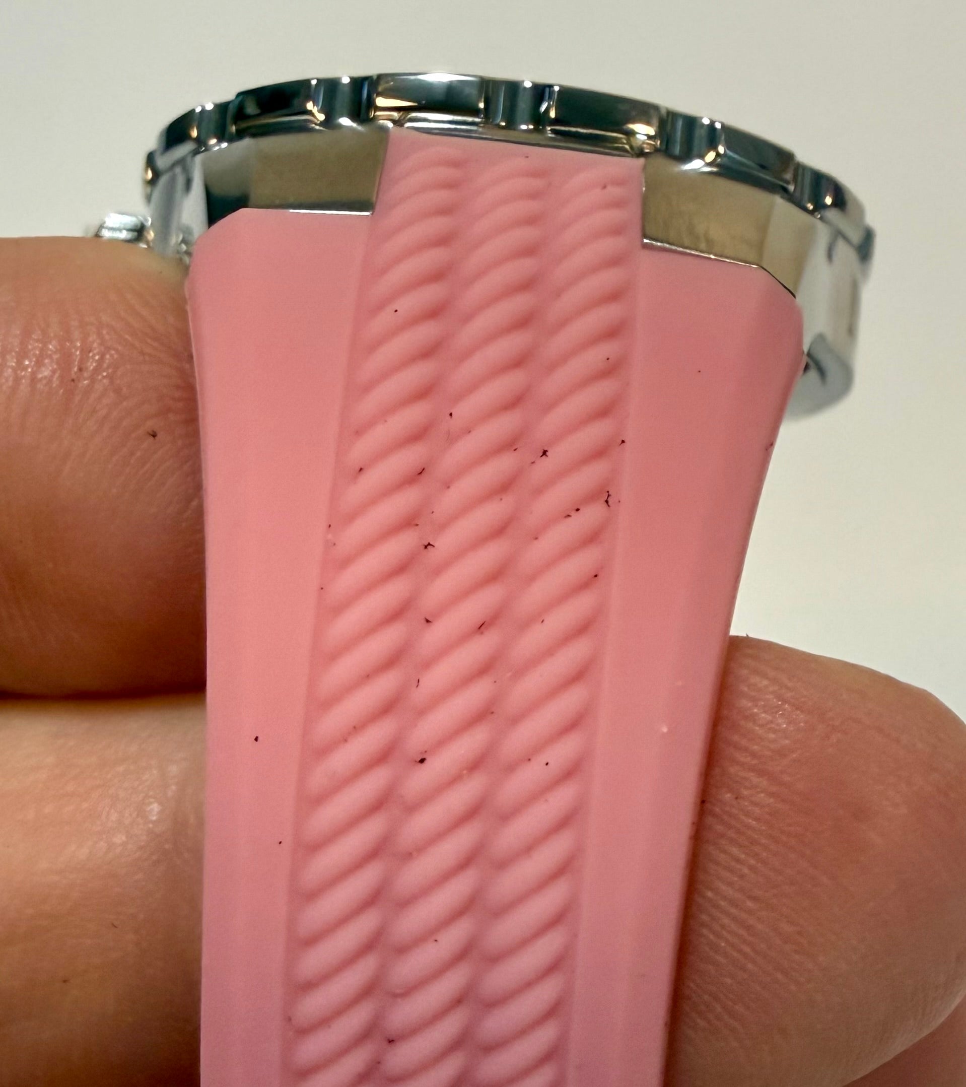 Invicta 17480 Angel Halo Ladies 38mm Silver Dial Pink Silicone Quartz Watch