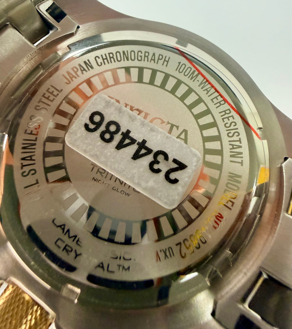 49852 Invicta Mens Pro Diver Scuba Abalone Dial Gold Tone Steel 51mm Watch