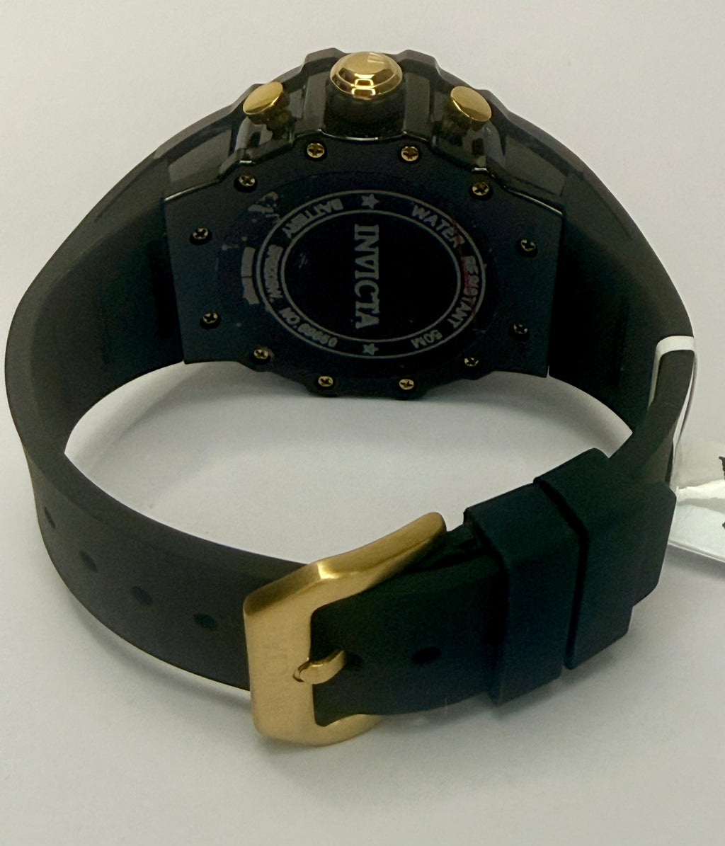 69650 Invicta Racing Vaulthan Black Chronograph Silicone Band 43.5mm