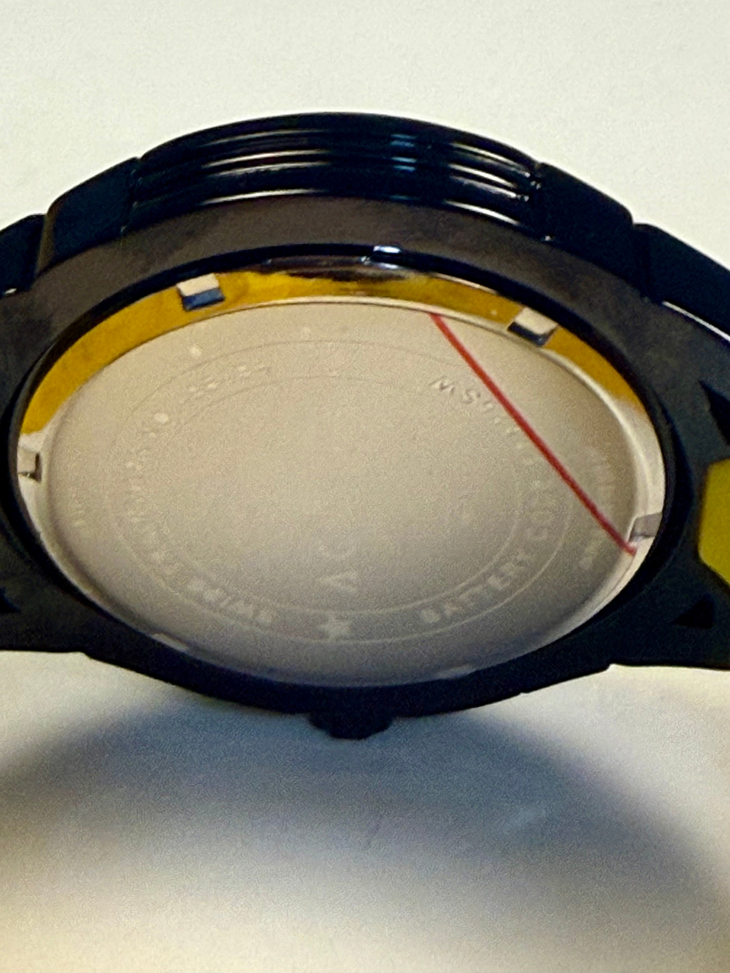 Activa ACW9549-006 Electric Yellow Skeleton Dial 44mm Black Silicone Sport NIB
