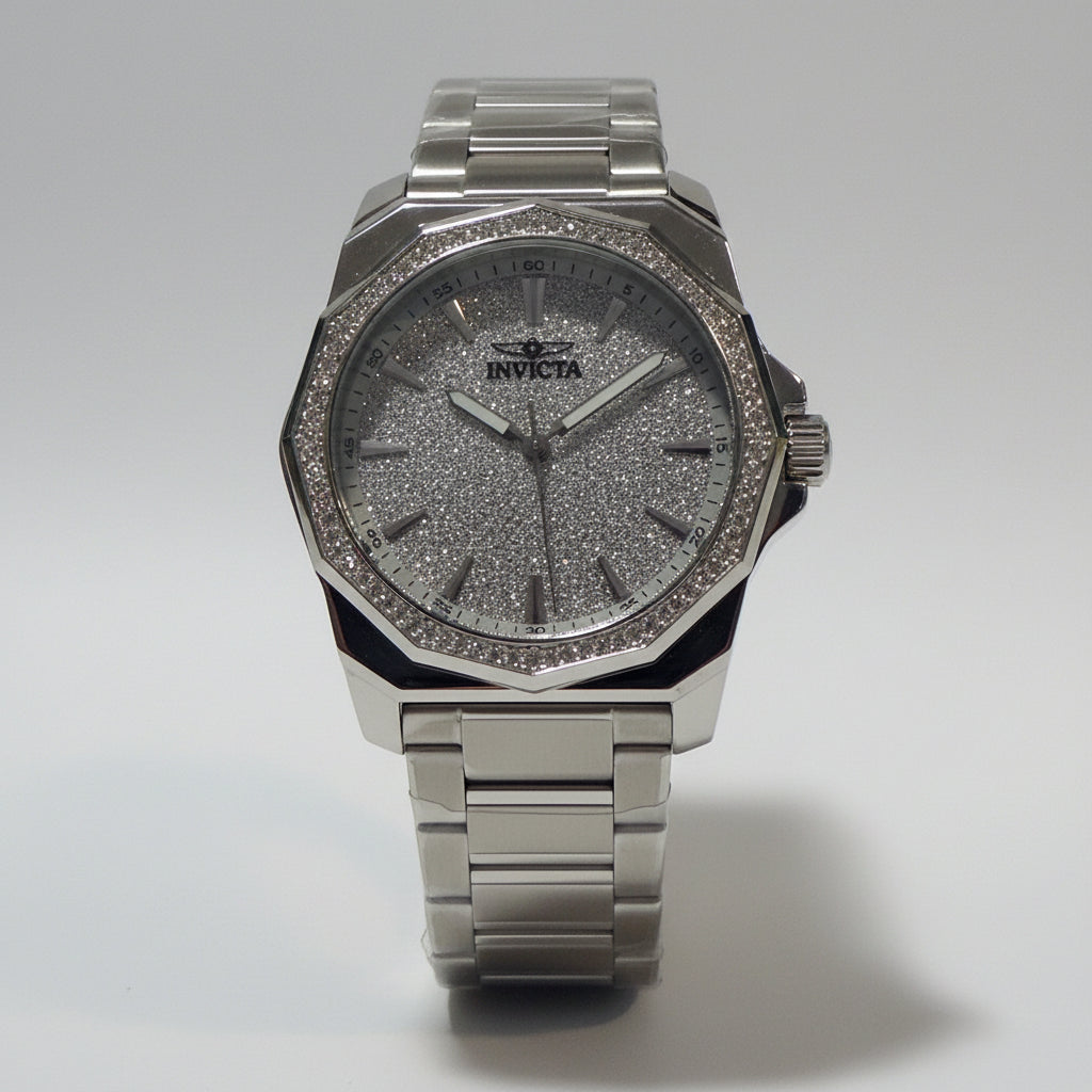 Silver I
Invicta Speedway 42mm Mens Watch  with a textured face on a white background