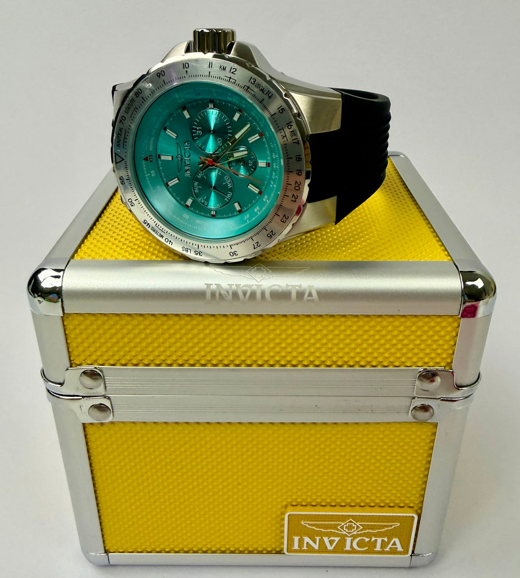 50963 Invicta Aviator Skyshock Mens Blue Dial  Watch 50mm in Special Case 100m WR