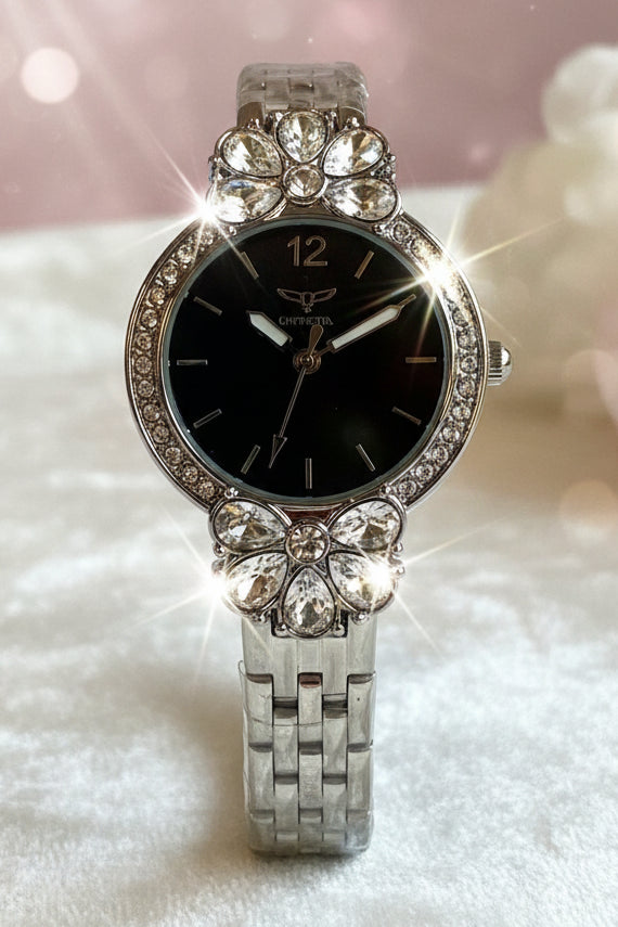 Invicta Ladies Wildflower 30mm  Silver watch with decorative band on a white background