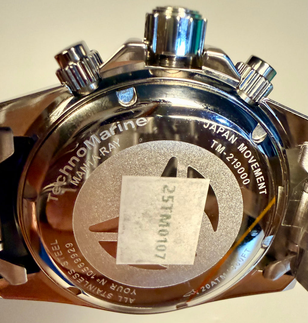 TechnoMarine Manta Ray Men's Watch - 42mm, Steel (ZG-TM-219000) bottom of case