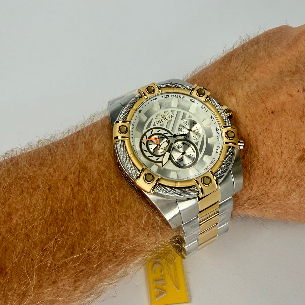 49746 Invicta Bolt Ace Men's Gold Steel 52mm Chronograph Watch