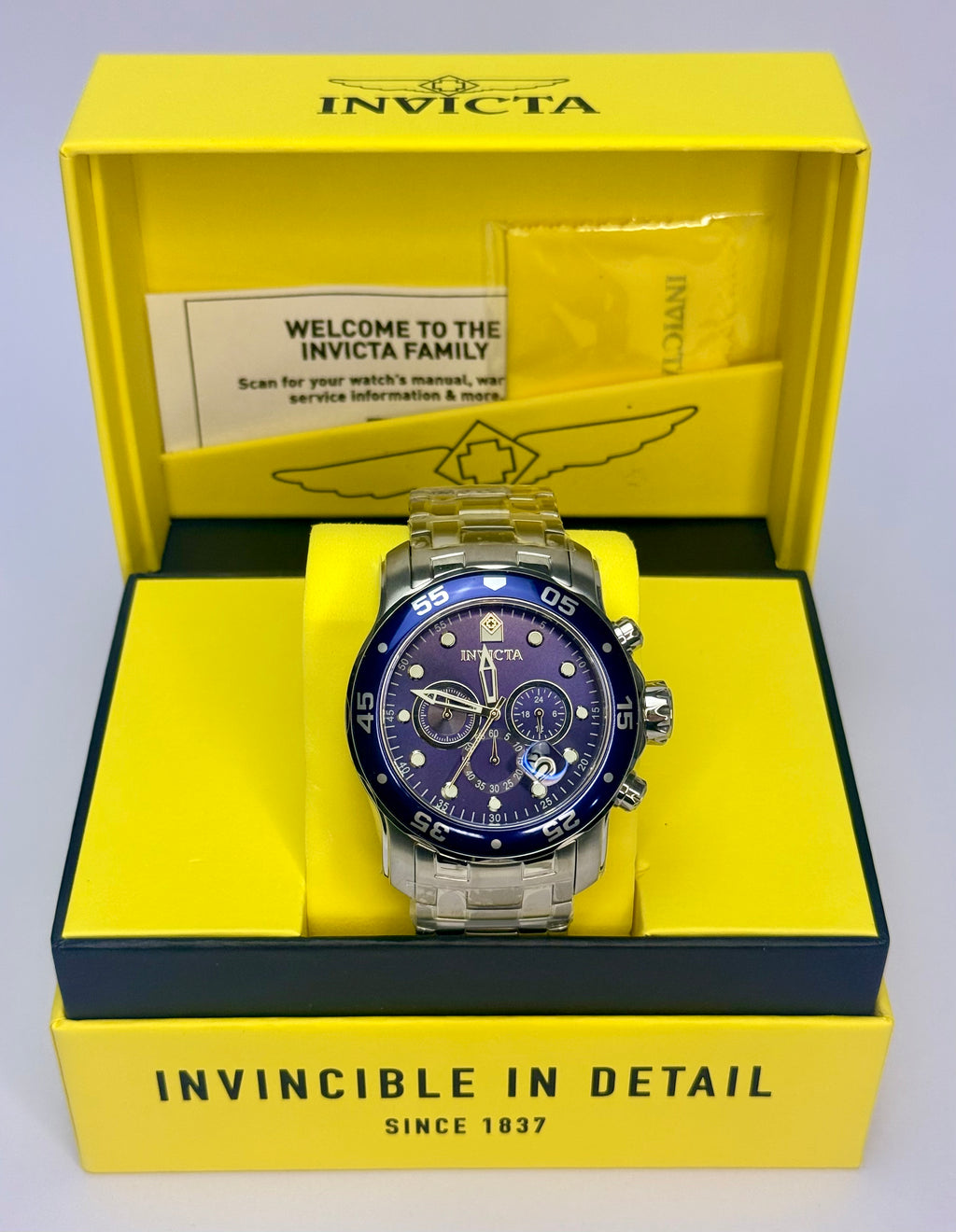 0070 Invicta Mens Pro Diver Scuba Steel 48mm Chronograph 100M Watch