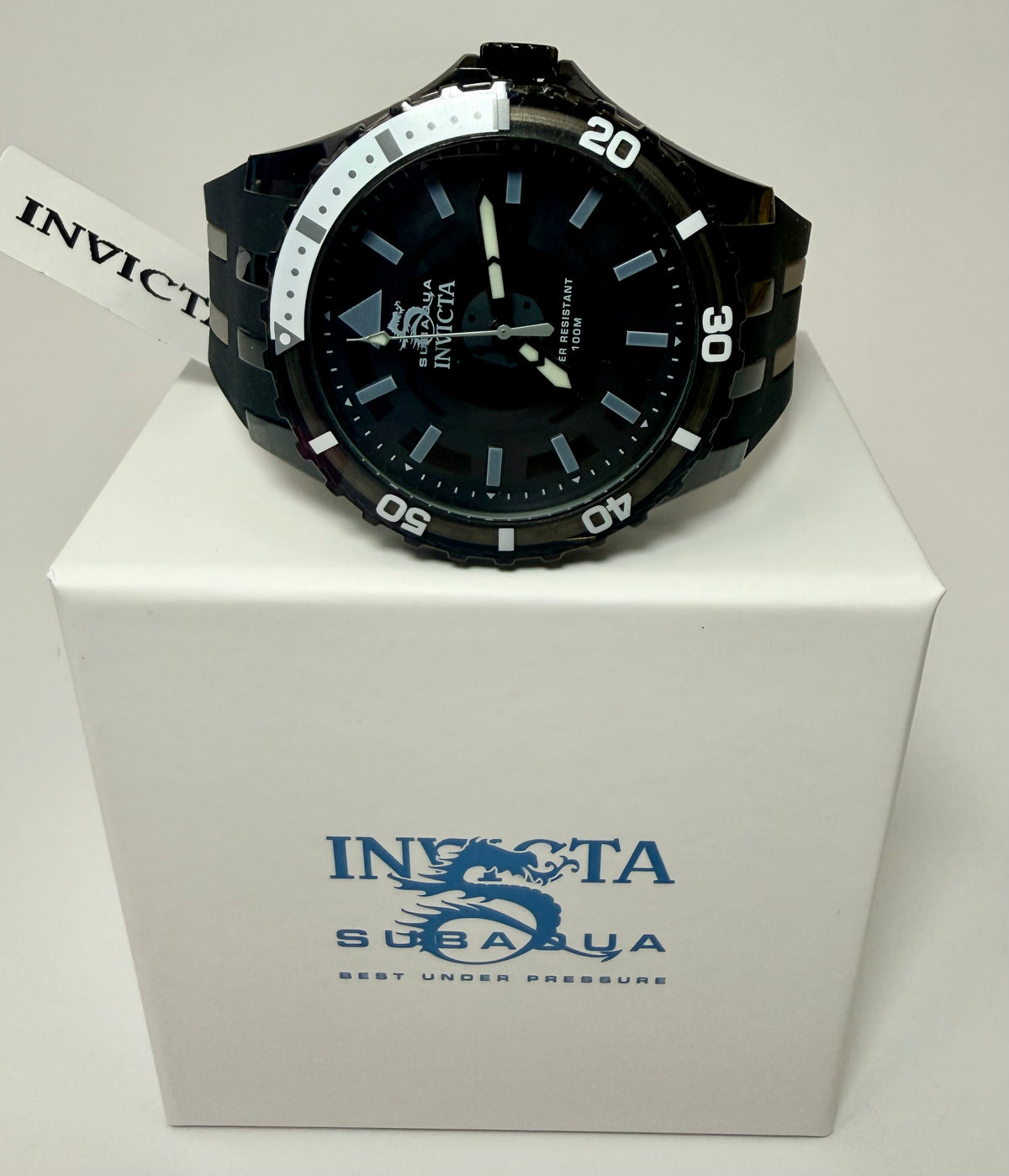 69447 44mm Subaqua Noma Stainless Steel Case Black Dial Silicone Strap Watch 
