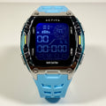 ACW8130-002 Activa by Invicta Digital Light Blue Poly Strap Mens Watch 46 mm NIB on pedestal