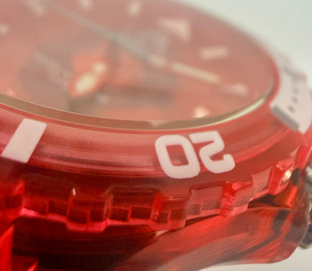 69450 Invicta Subaqua Noma 44mm Red White Dial Silicone Stainless Watch