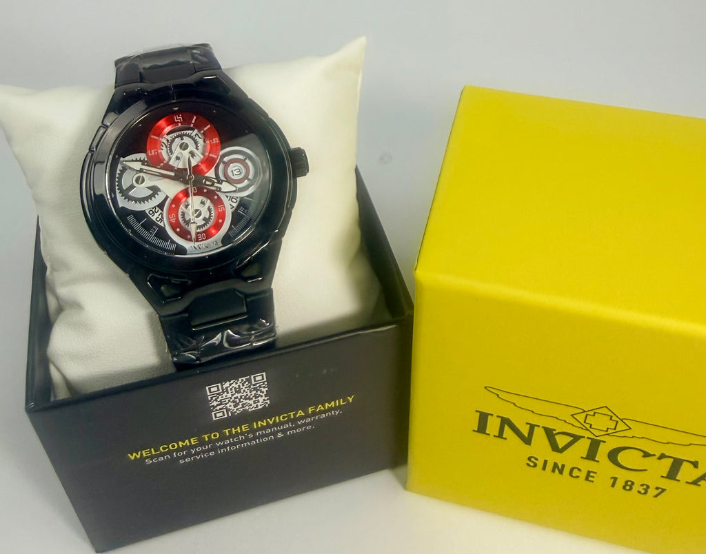 79007 Invicta S1 Rally Mens Watch Multi Function Black Dial Steel 44mm Case