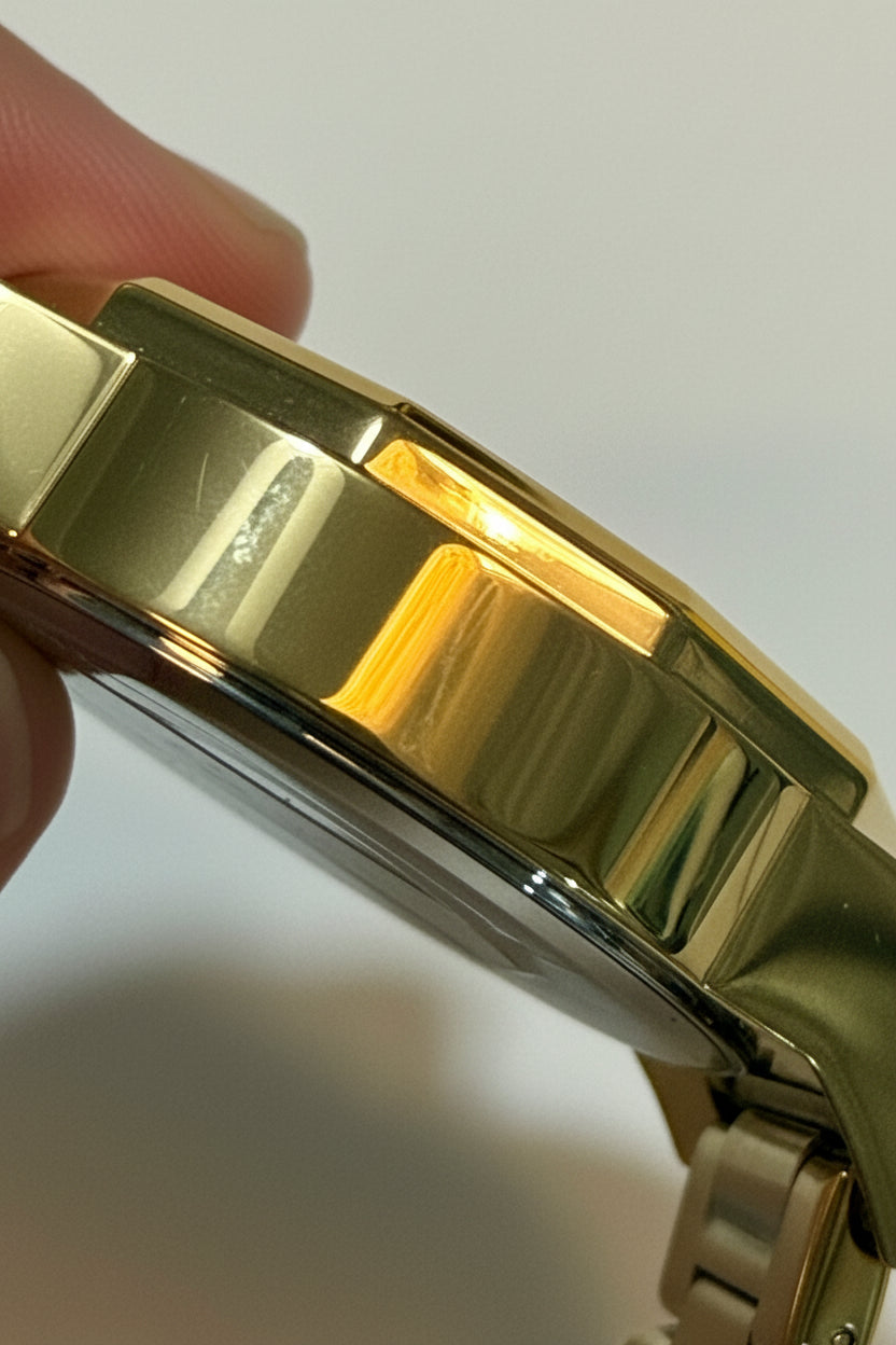 Invicta Speedway 46840 Gold Dial Gold Plated Steel 42mm Quartz Men's Watch band with a plain background