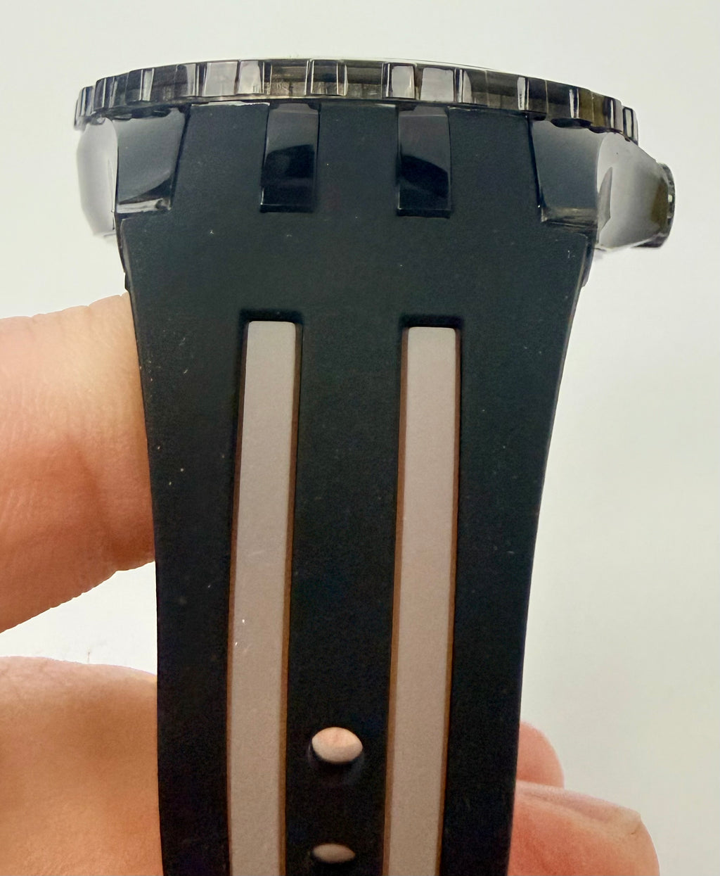69447 44mm Subaqua Noma Stainless Steel Case Black Dial Silicone Strap Watch 