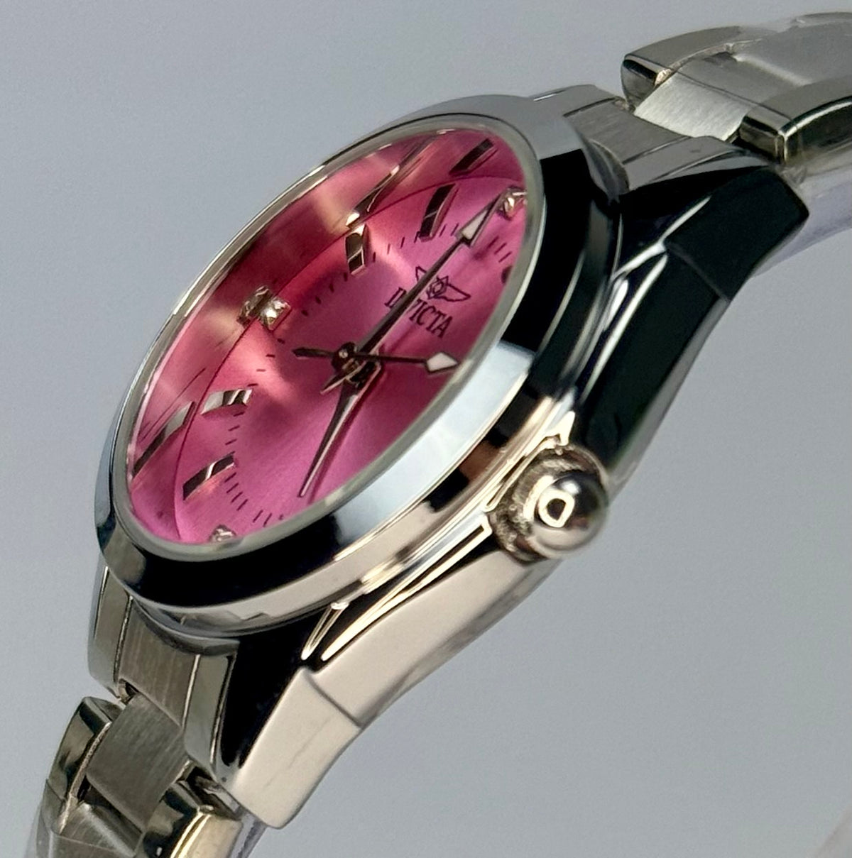 070245 Women's Celestial 24mm Pink Dial Stainless Steel Bracelet Timepiece