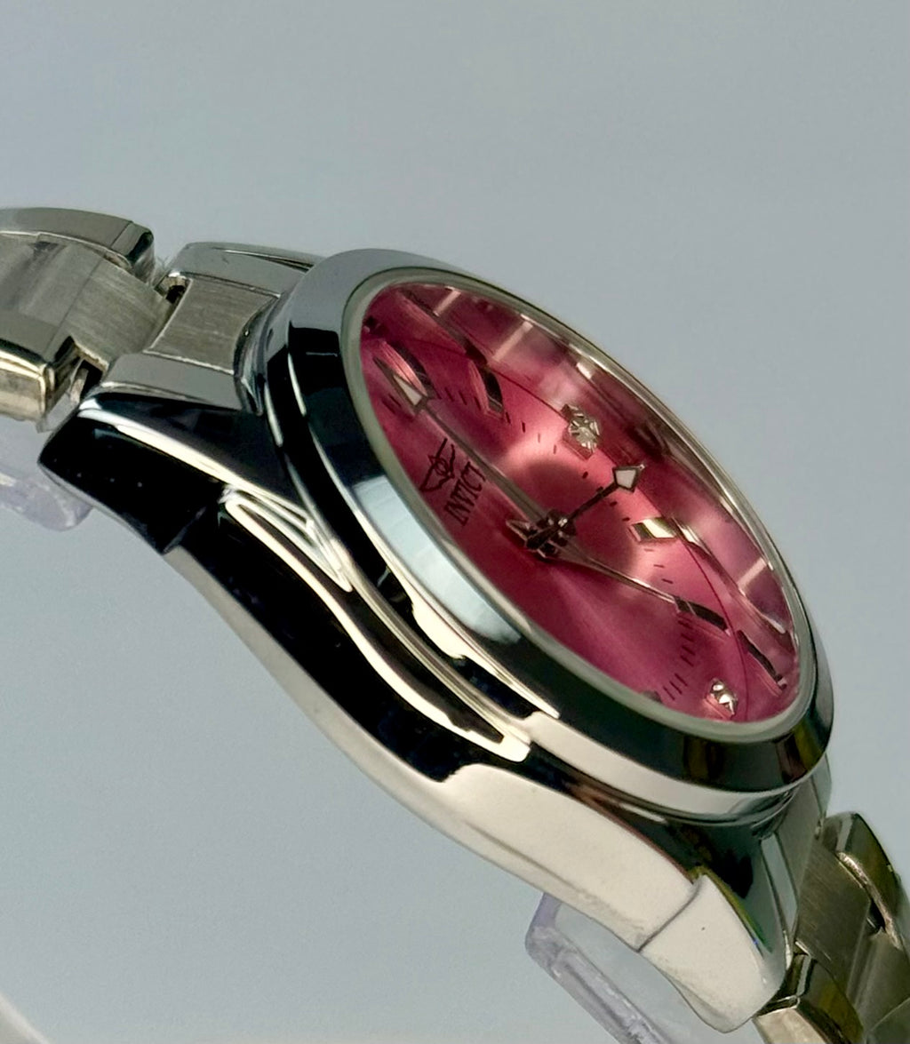 070245 Women's Celestial 24mm Pink Dial Stainless Steel Bracelet Timepiece