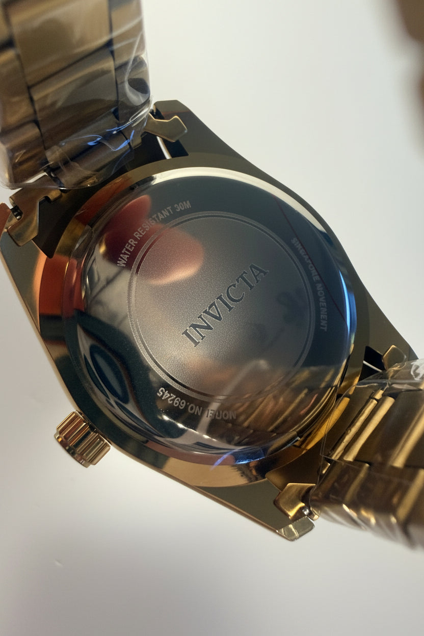 Invicta Celestial Langdon Mens 40mm gold tone caseback