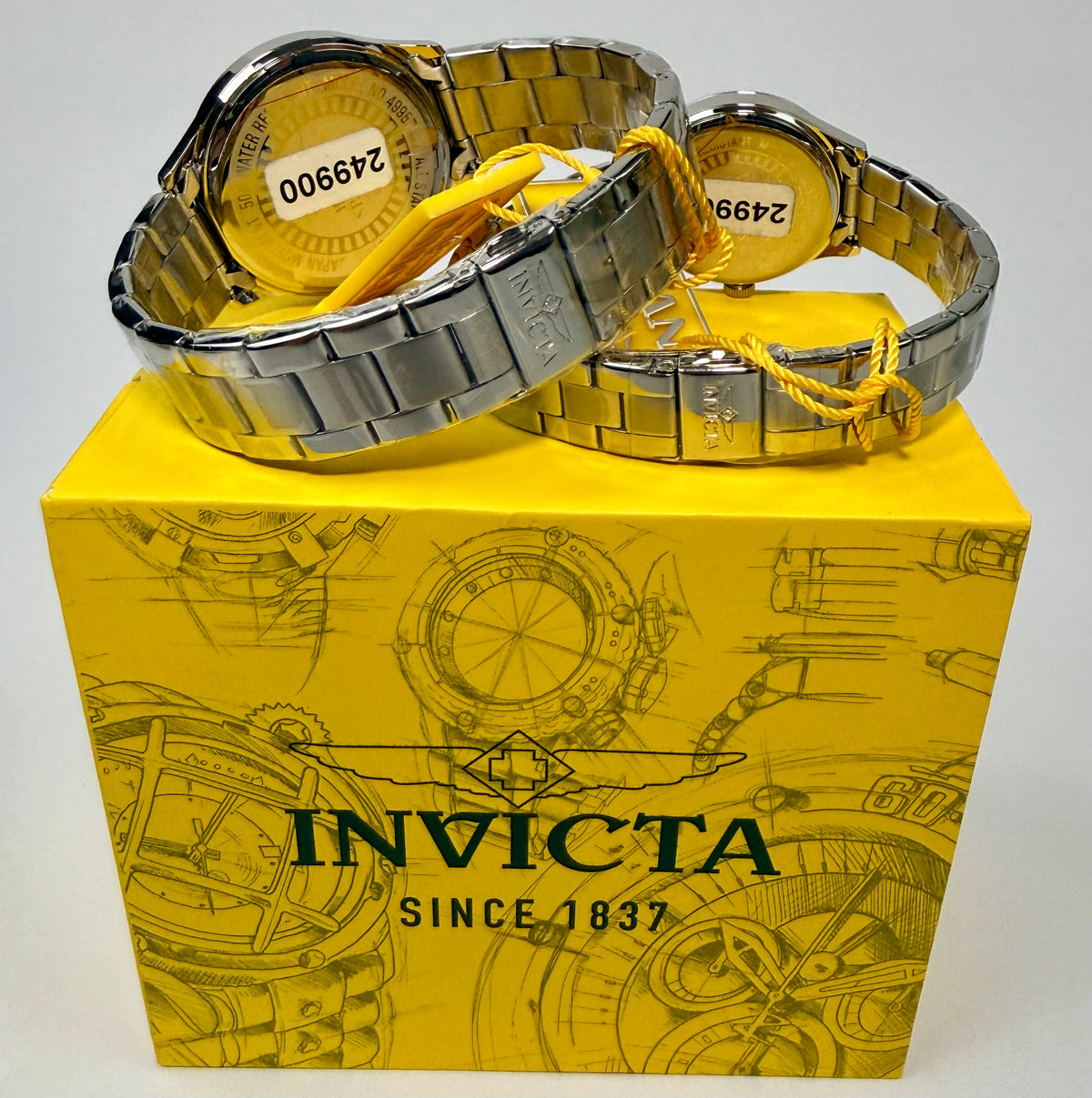 49957 Invicta Specialty His Hers Set Light Blue Dial 42mm 34mm Steel Watch Set