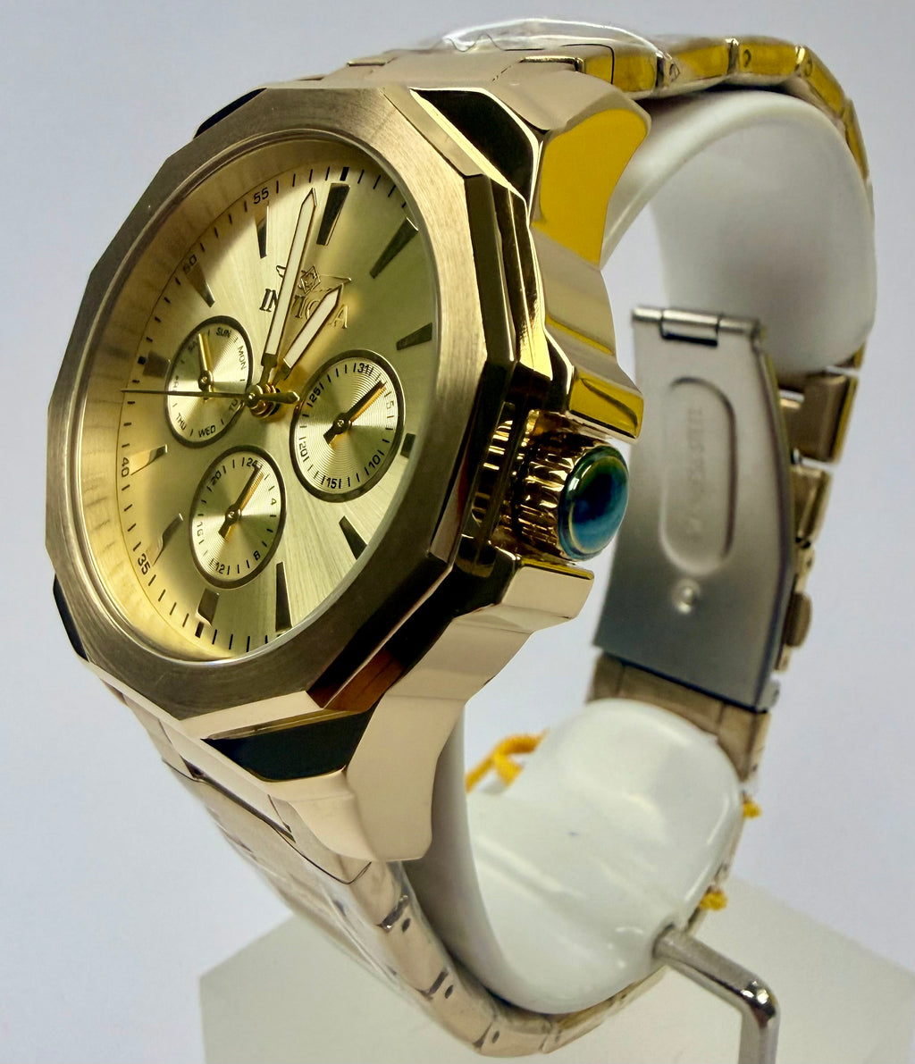 46855 Invicta Speedway Multifunction Mens Gold With Sub Dials 42mm 30 M WR