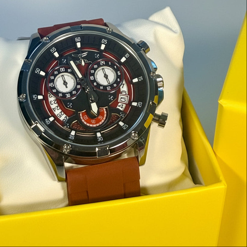 69879 Invicta S1 Rally Mens Watch 44mm Red Dial Stainless Steel Silicone Strap