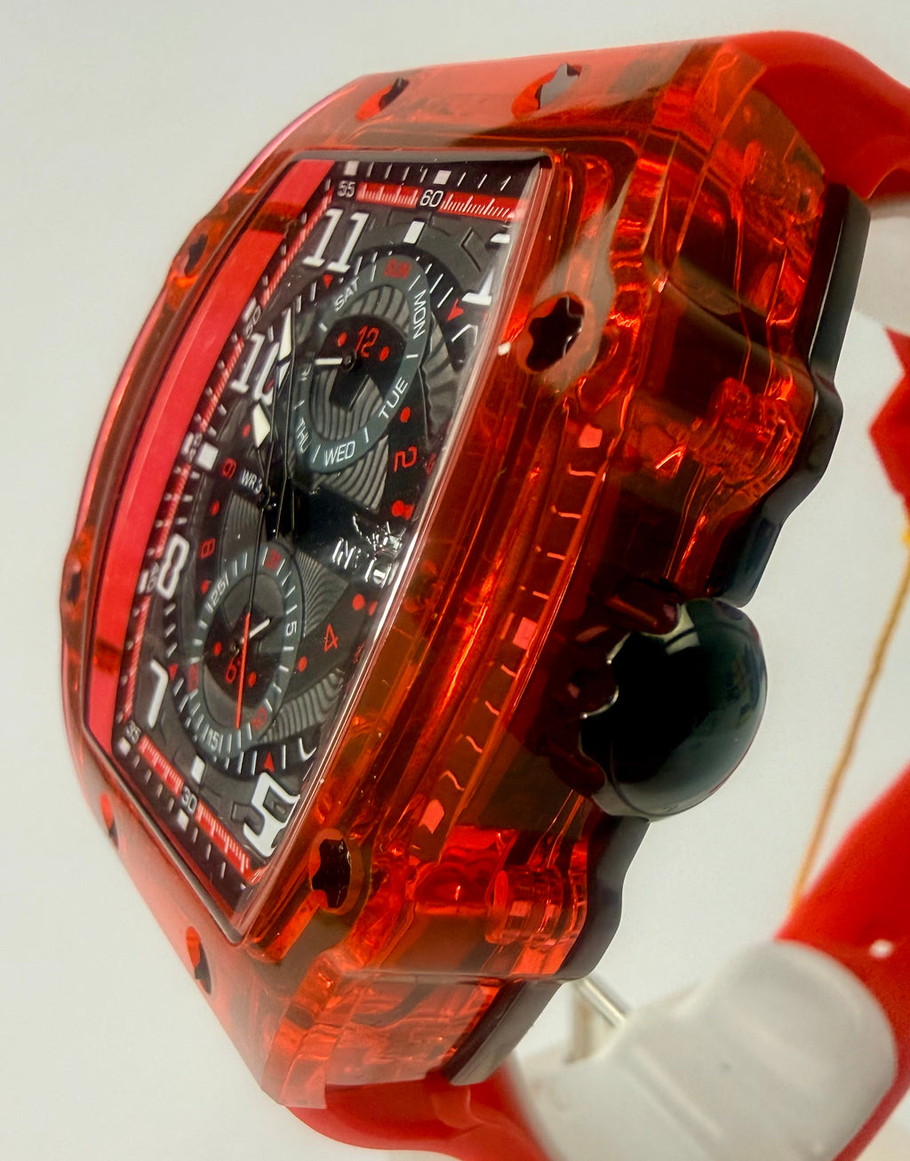 48720 Invicta Racing Cyclone Mens Watch Silicone Strap Red Dial ABS Case
