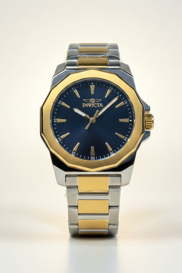 Speedway Ladies 34mm Combo Gold and silver watch with a black face on a white background