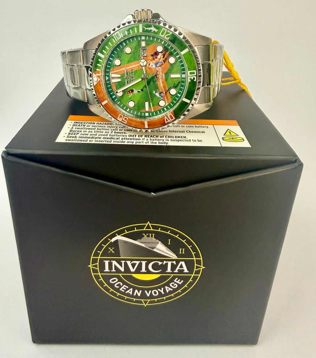 51064 Mens Pro Diver Baseball Dial Steel 43mm Stainless Steel Bracelet Watch