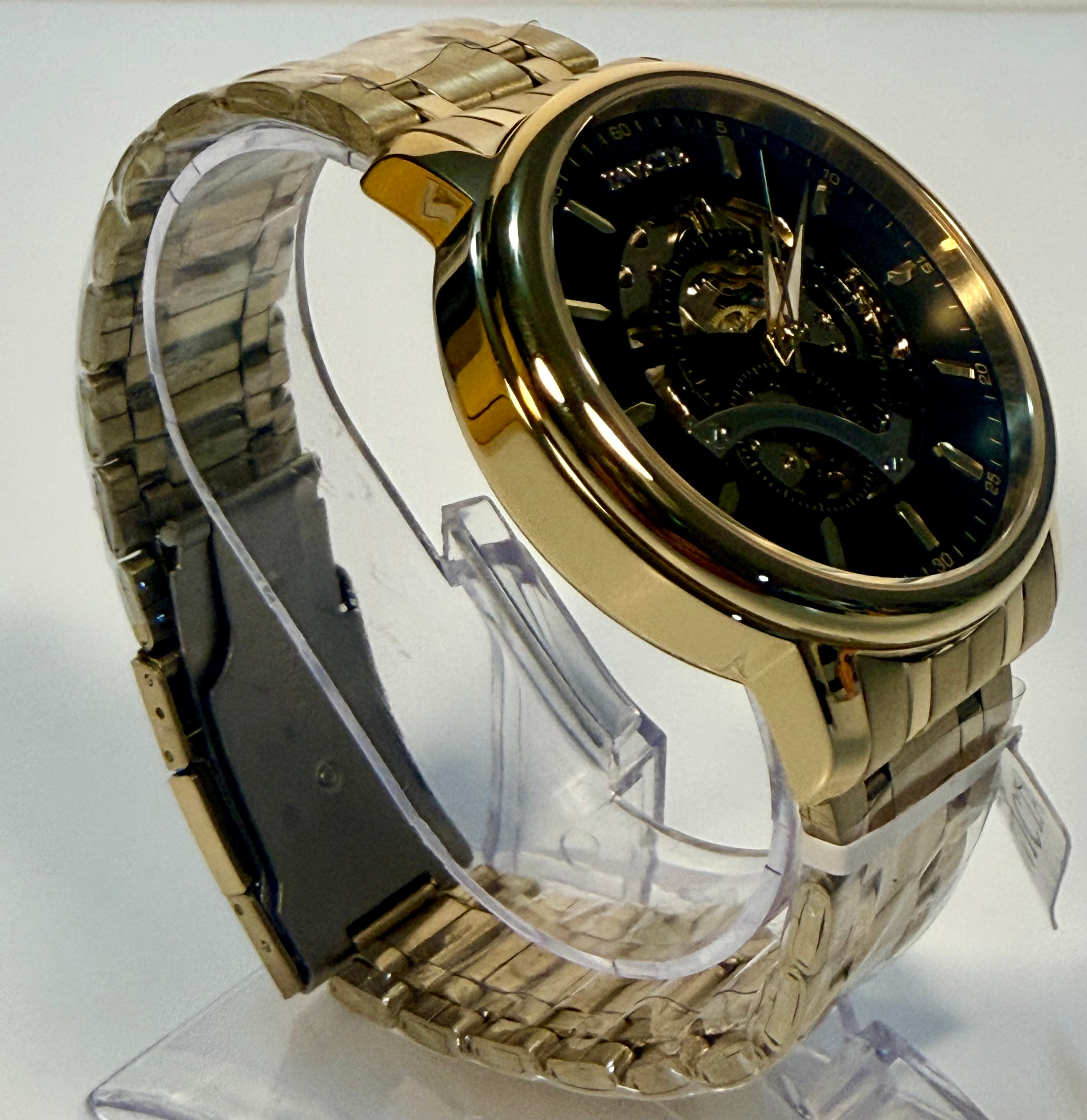 69121 Invicta Objet D Art Arcalis Automatic Men Gold Skeleton Dial Watch 42.5mm
 other side