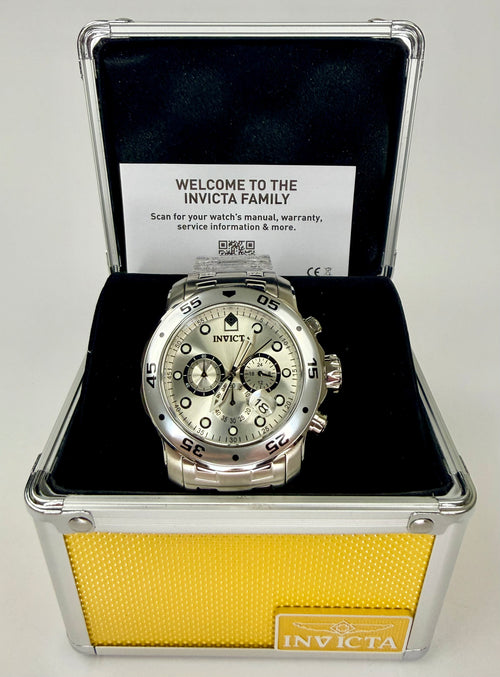 0071 Mens Pro Diver Scuba 48mm Stainless Steel Chronograph Silver Dial 200m Watch